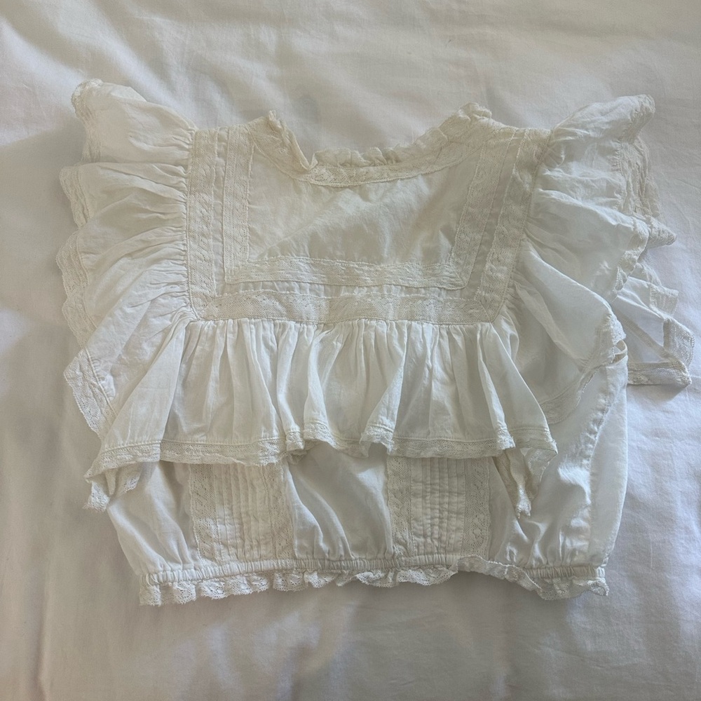 White Ruffled Top - Picture 3 of 3